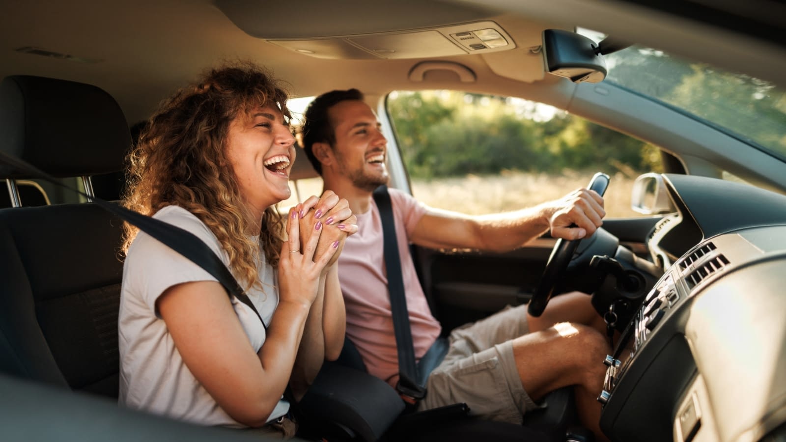 Friends on a summer road trip